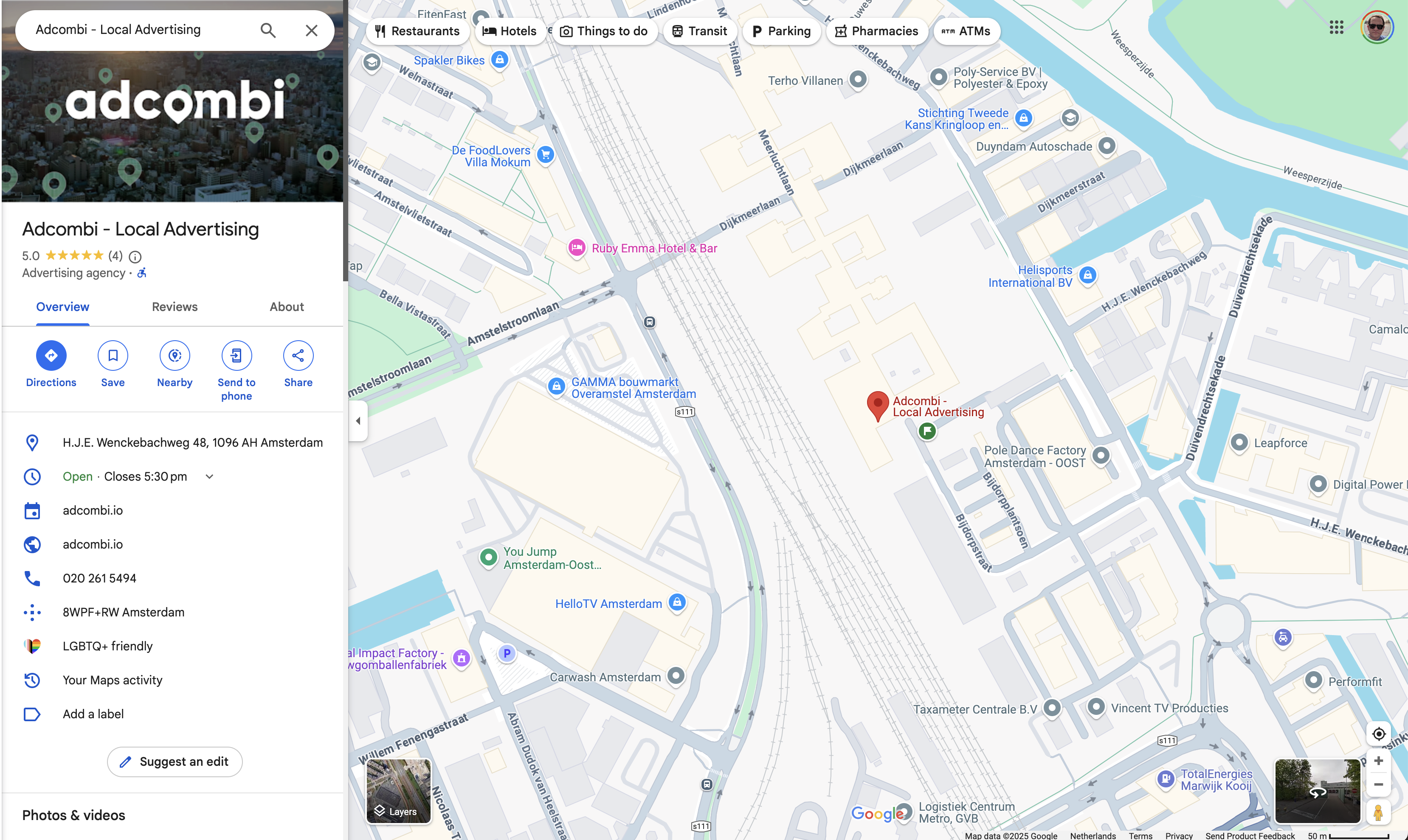 Adcombi locations map